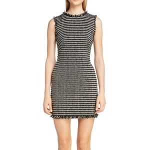 ALEXANDER MC QUEEN FRAYED EDGE TWEED MINI DRESS 46